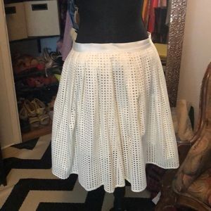Joie Cream eyelet A-line skirt
